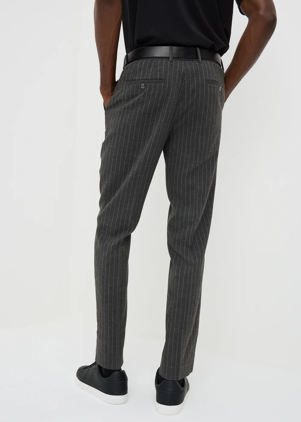 Taylor & Wright Hyde Charcoal Pinstripe Slim Fit Suit Trousers - 26/L29 Image 2