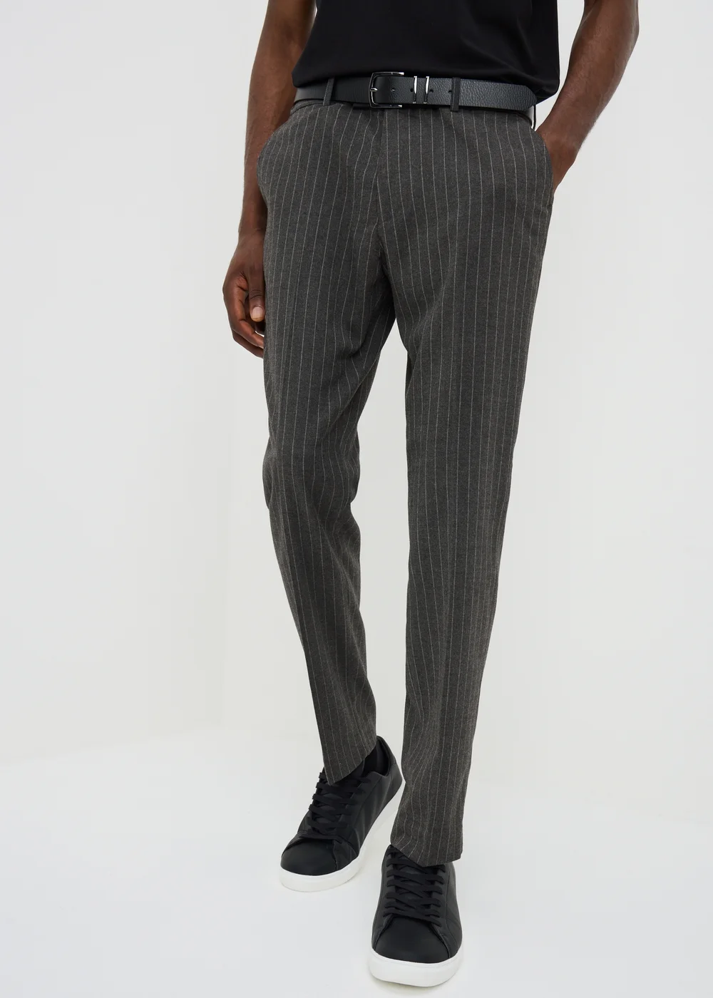 Taylor & Wright Hyde Charcoal Pinstripe Slim Fit Suit Trousers - 26/L29 Image 1