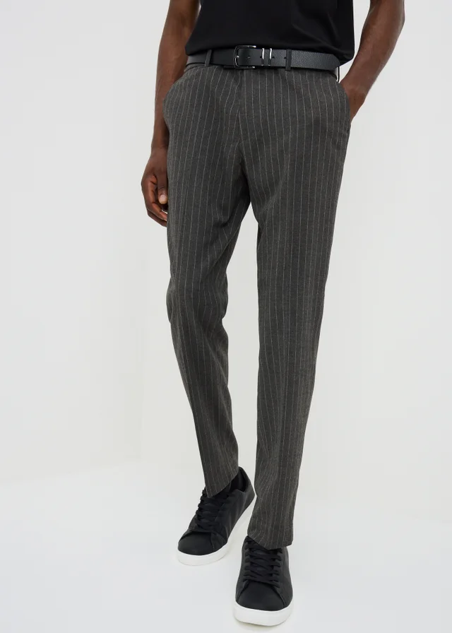 Taylor & Wright Hyde Charcoal Pinstripe Slim Fit Suit Trousers