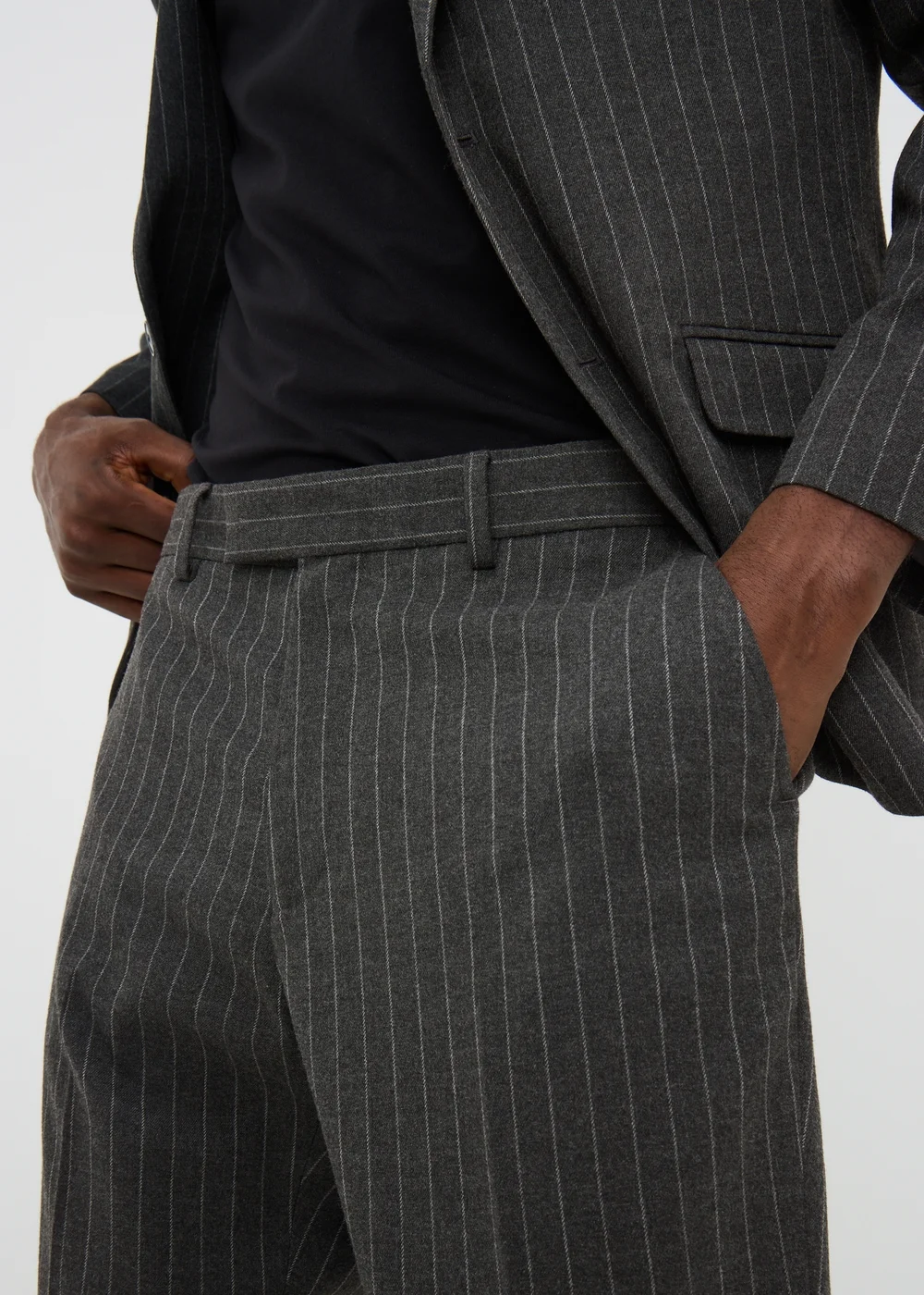 Taylor & Wright Hyde Charcoal Pinstripe Slim Fit Suit Trousers - 26/L29 Image 3