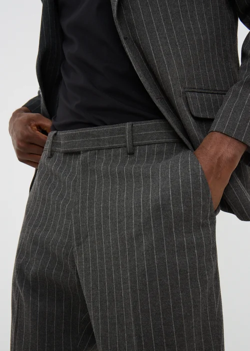 Taylor & Wright Hyde Charcoal Pinstripe Slim Fit Suit Trousers - 26/L29 Image 3