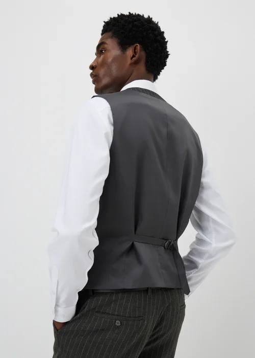 Taylor & Wright Hyde Charcoal Pinstripe Suit Waistcoat - XS Image 2