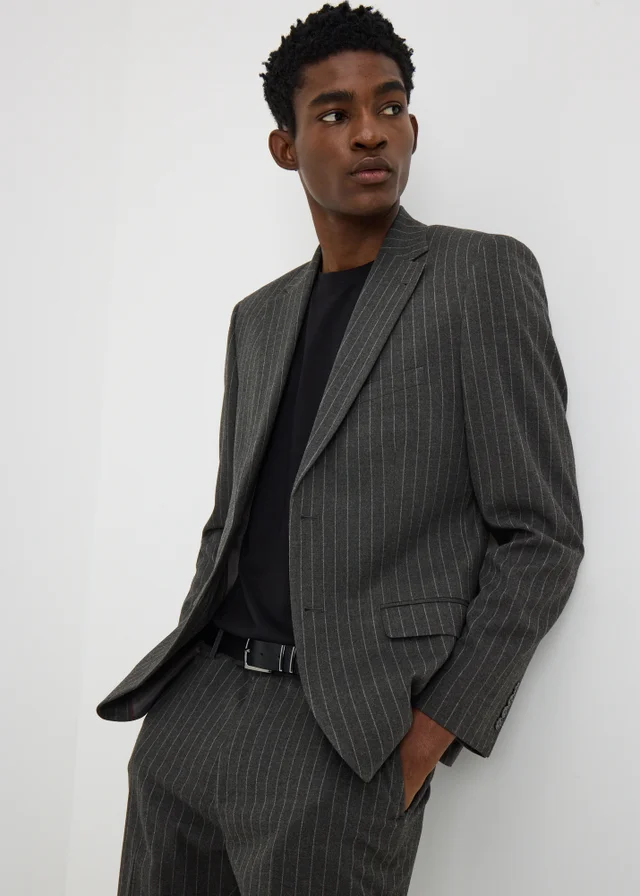 Taylor & Wright Hyde Charcoal Pinstripe Slim Fit Jacket