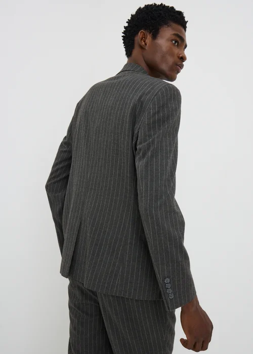 Taylor & Wright Hyde Charcoal Pinstripe Slim Fit Jacket - 34 Chest Short Image 2