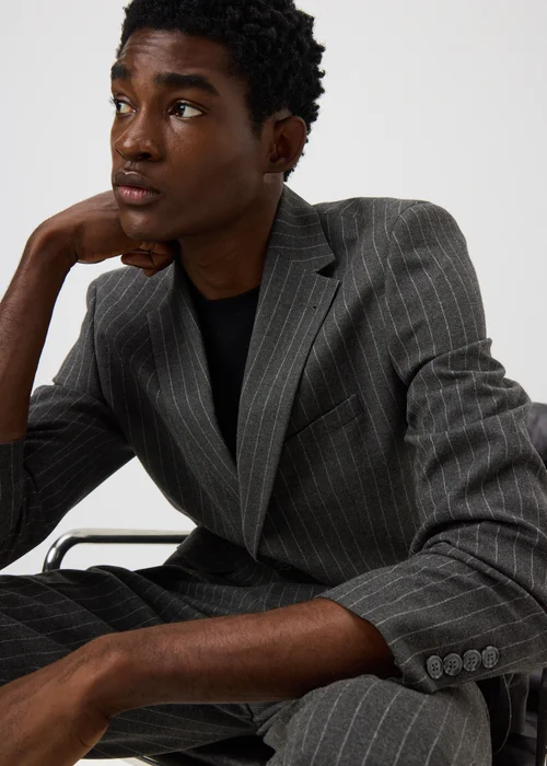 Taylor & Wright Hyde Charcoal Pinstripe Slim Fit Jacket - 34 Chest Short Image 4