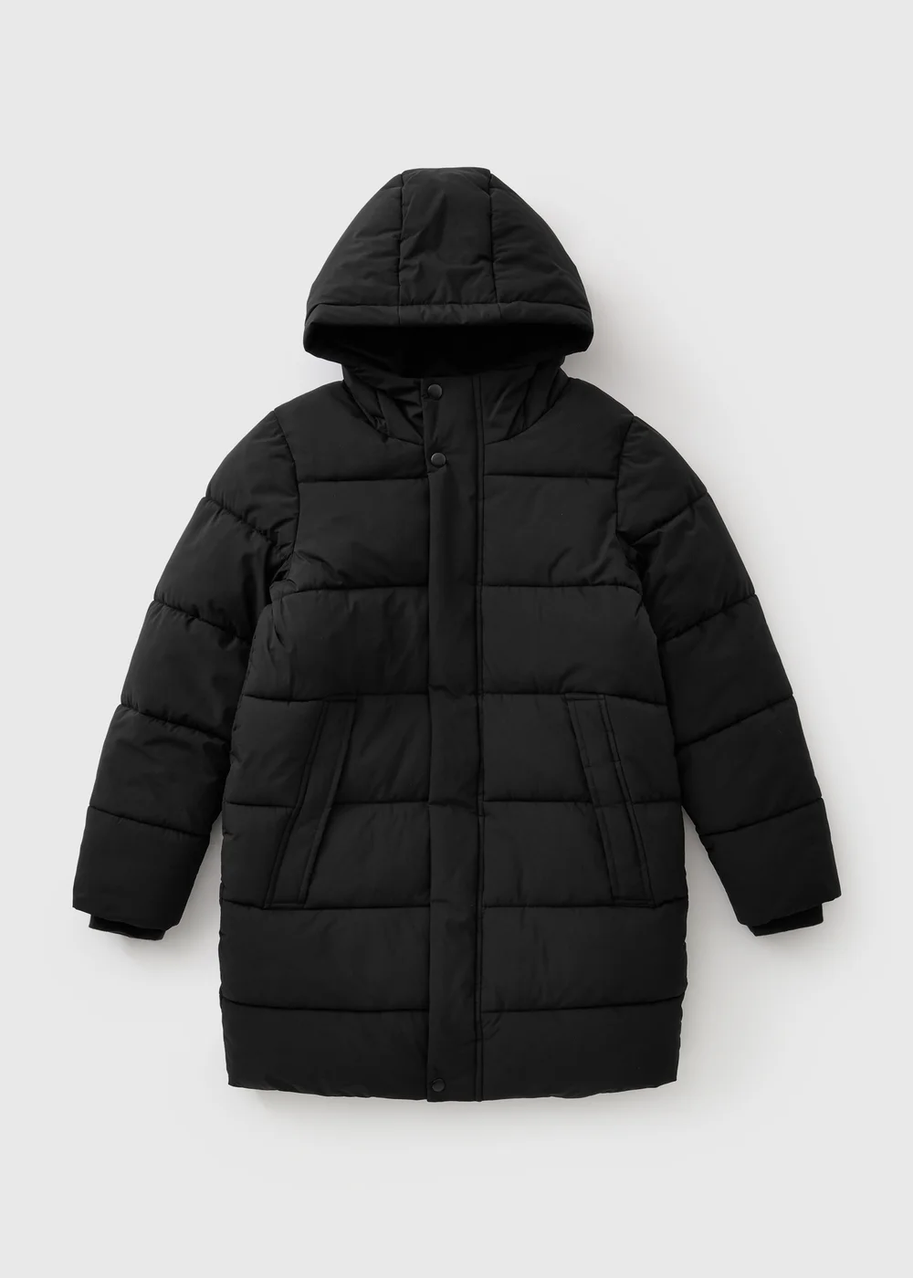 Black Longline Padded Coat (7-15 Yrs) - 7 Yrs Image 1
