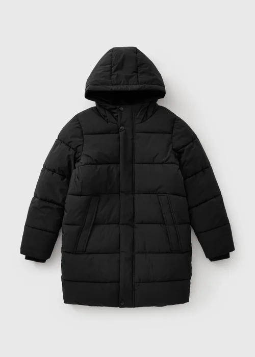 Black Longline Padded Coat (7-15 Yrs) - 7 Yrs Image 1