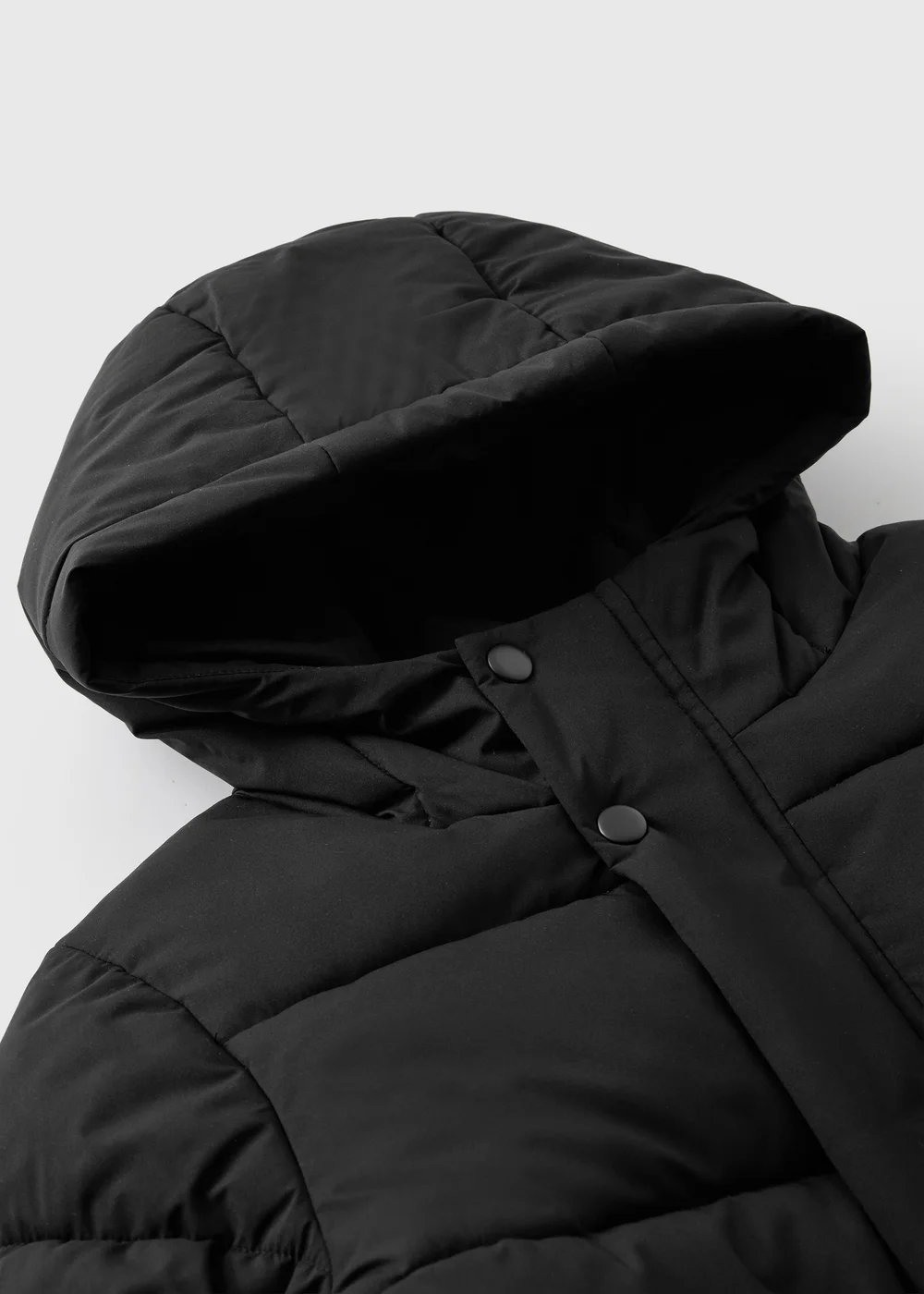Black Longline Padded Coat (7-15 Yrs) - 7 Yrs Image 2