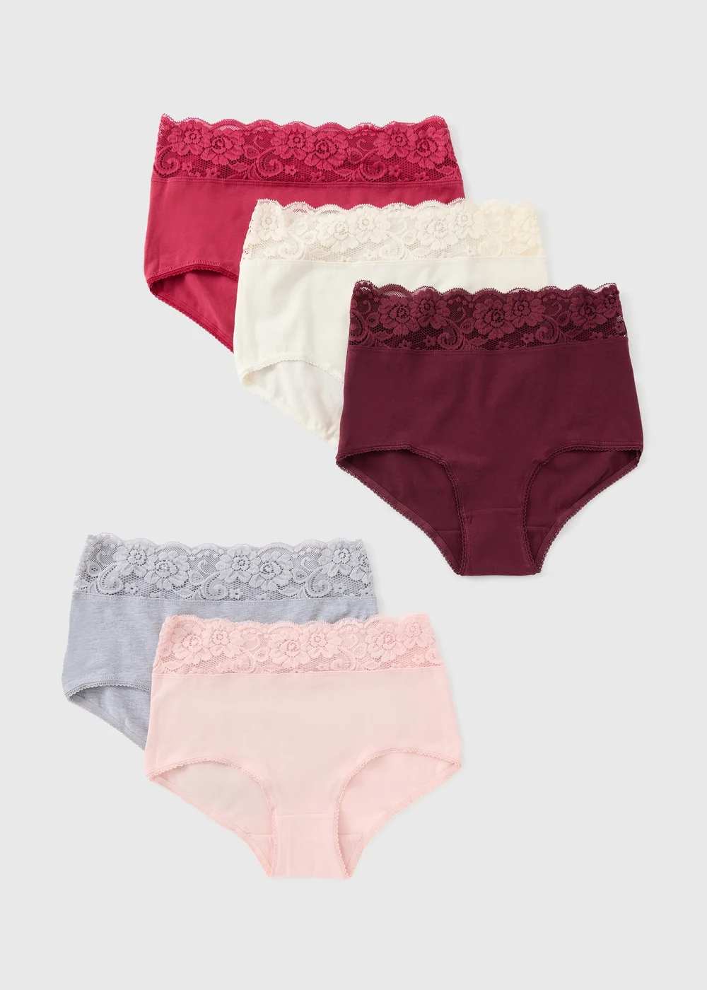 5 Pack Multicolour Lace Trim Full Knickers - 8 Image 1