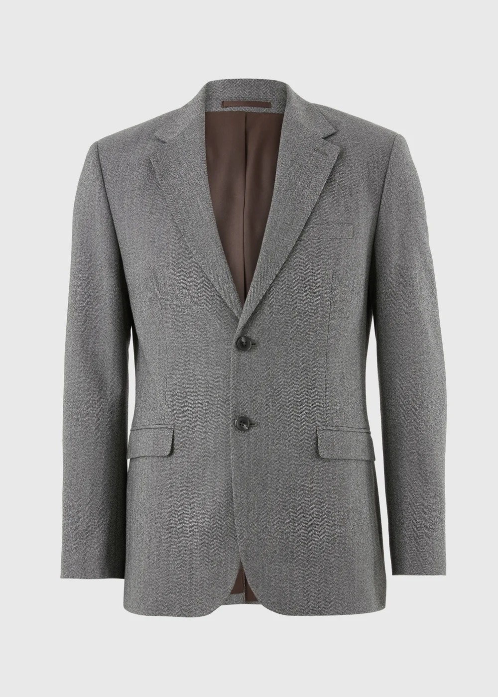 Taylor & Wright Charlton Charcoal Herringbone Tailored Fit Suit Jacket - 34 Chest Short Image 5
