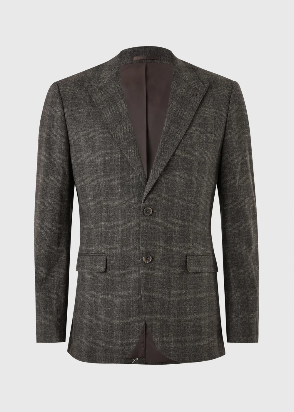 Taylor & Wright Stamford Brown Check Slim Fit Jacket - 34 Chest Short Image 5