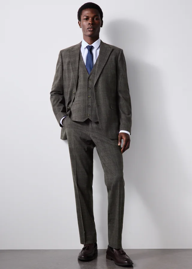 Taylor & Wright Stamford Brown Check Slim Fit Jacket