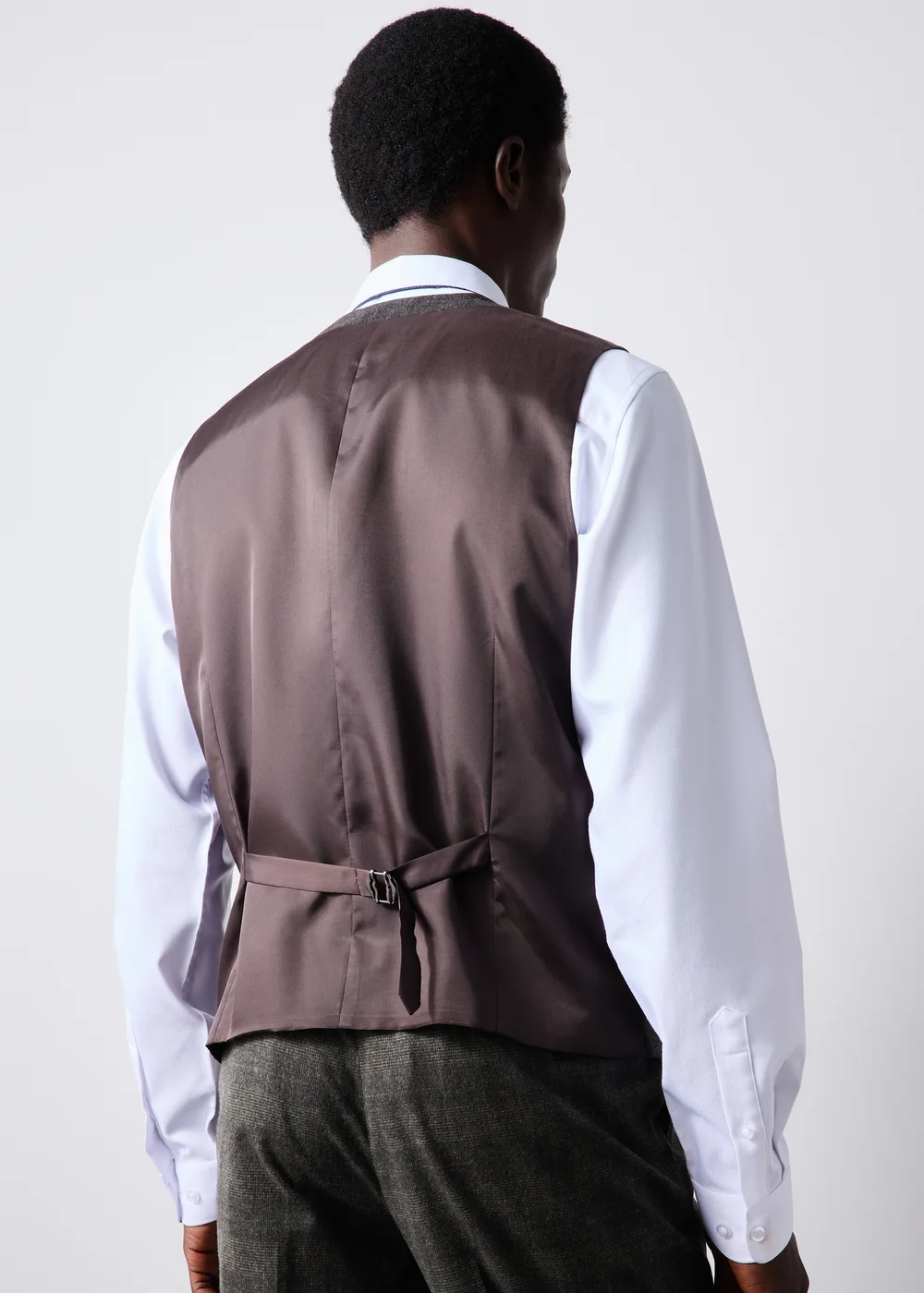 Taylor & Wright Stamford Brown Check Suit Waistcoat - XS Image 2