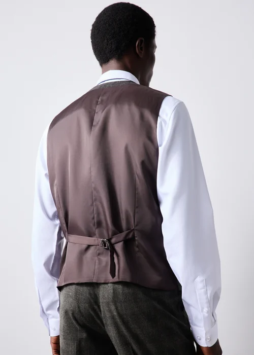 Taylor & Wright Stamford Brown Check Suit Waistcoat - XS Image 2