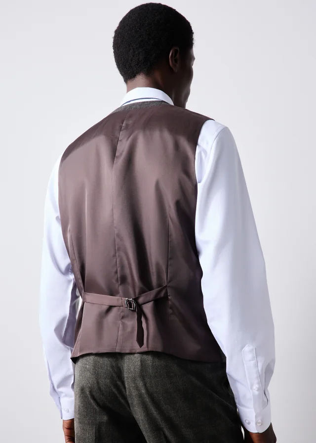 Taylor & Wright Stamford Brown Check Suit Waistcoat