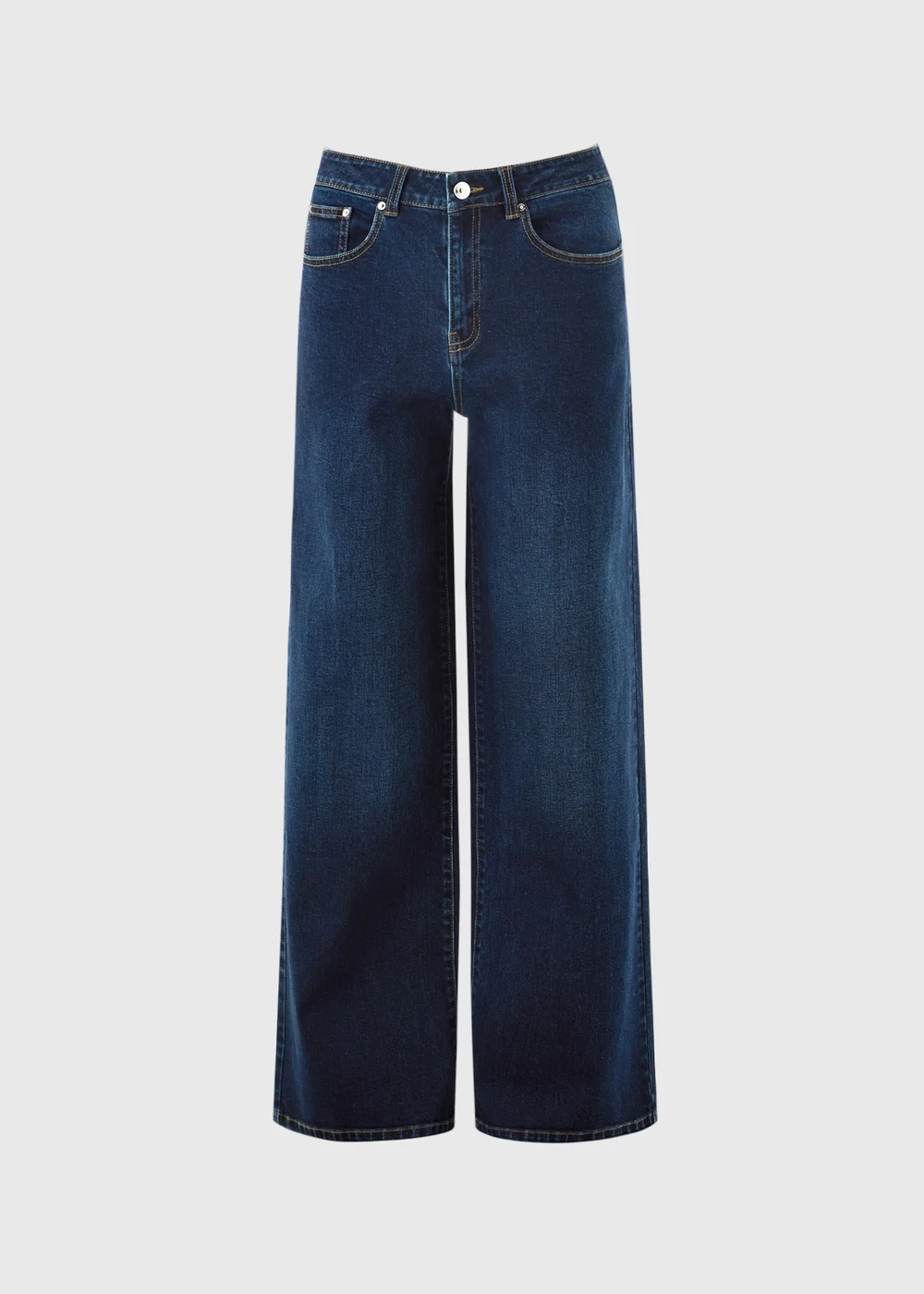 Dark Wash Stretch Mid Rise Wide Leg Jeans - 24 S Image 1