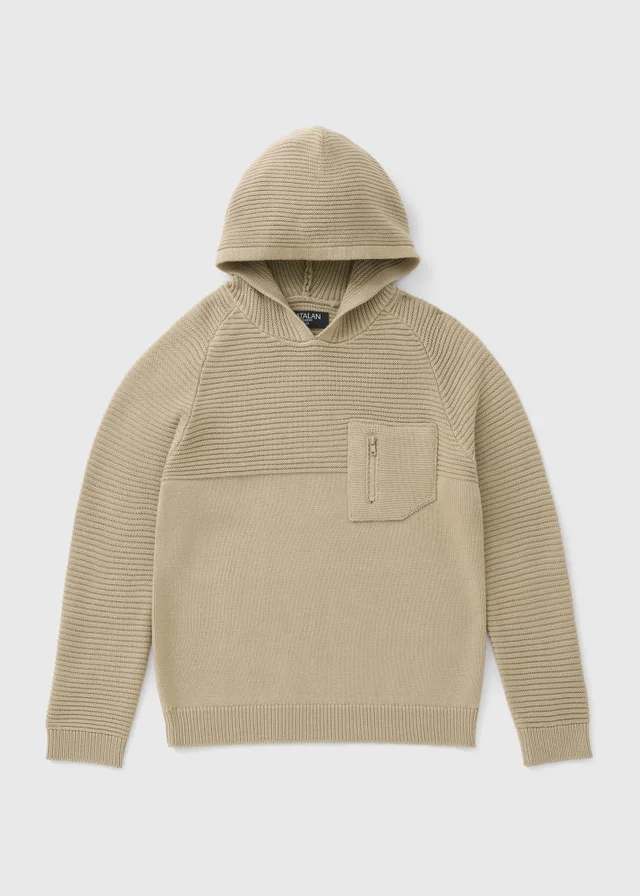 Boys Stone Ottoman Rib Hoodie (7-15yrs)