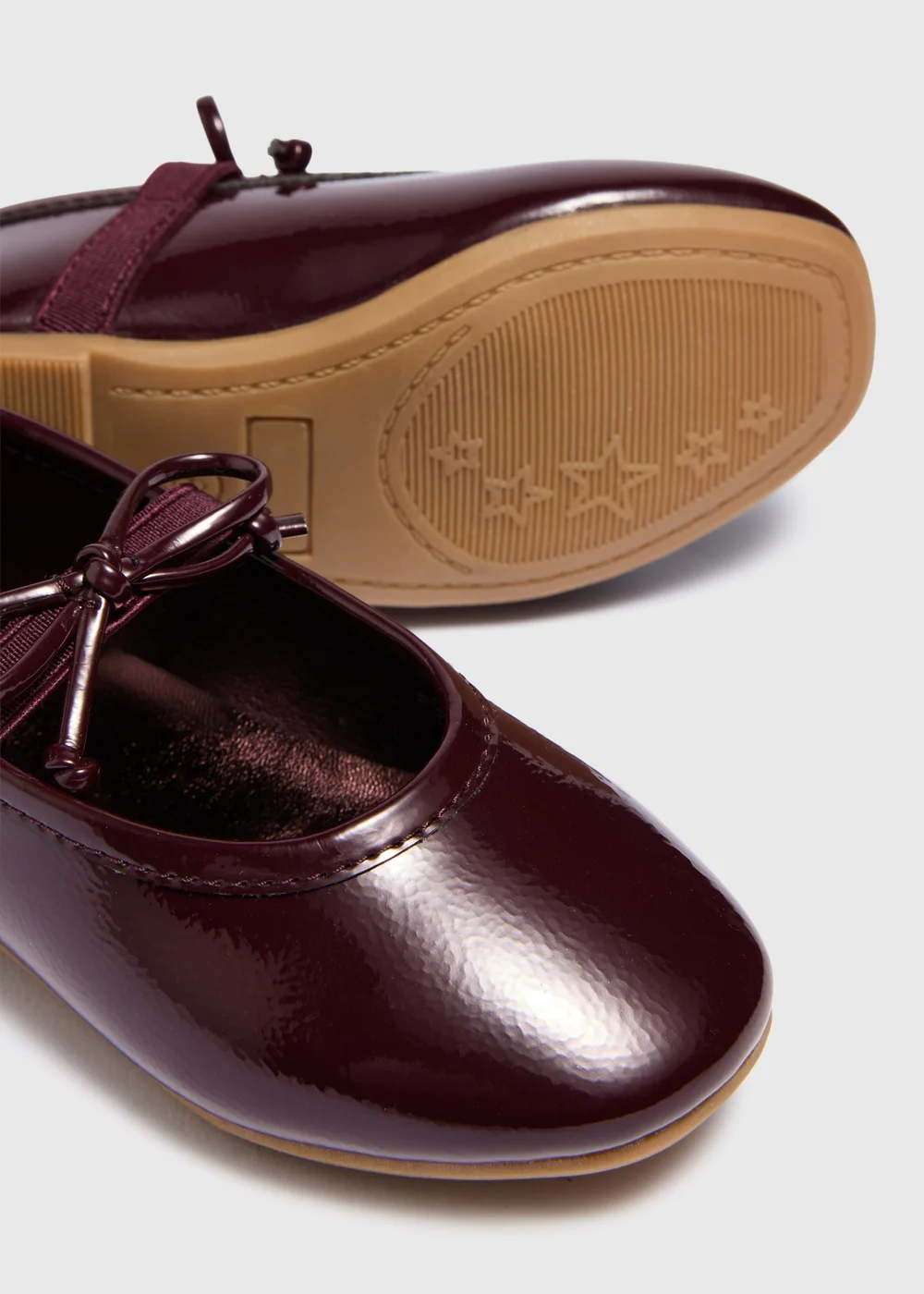 Girls Plum Patent Ballet Shoes (Younger 4-11) - 4 Infants Image 2