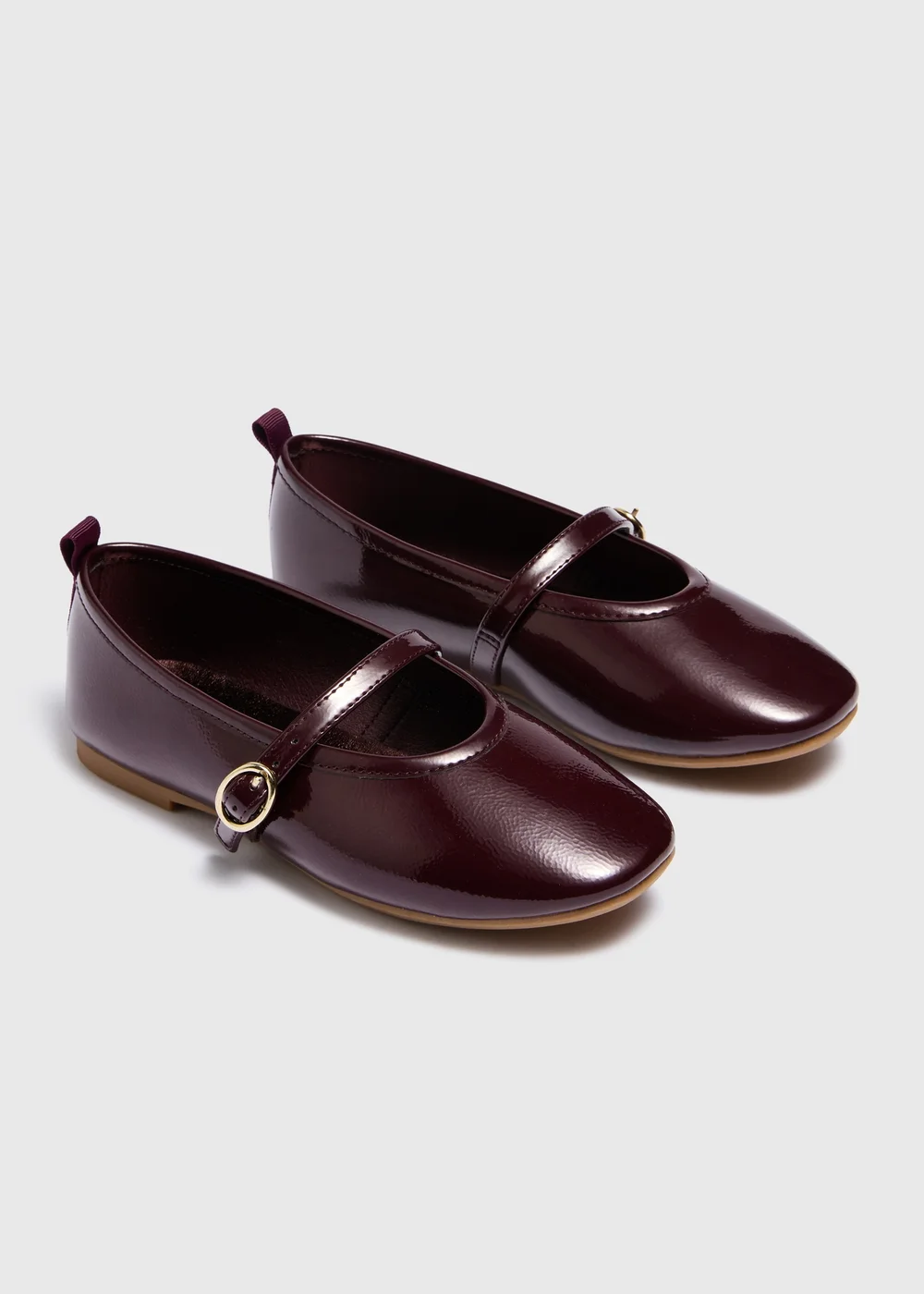 Girls Plum Patent Ballet Shoes (Younger 12-Older 5) - 12 Infants Image 1