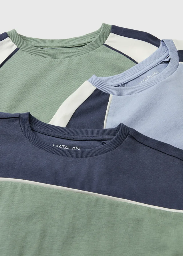 3 Pack Boys Multicolour Cut & Sew T-Shirts (7-15yrs)