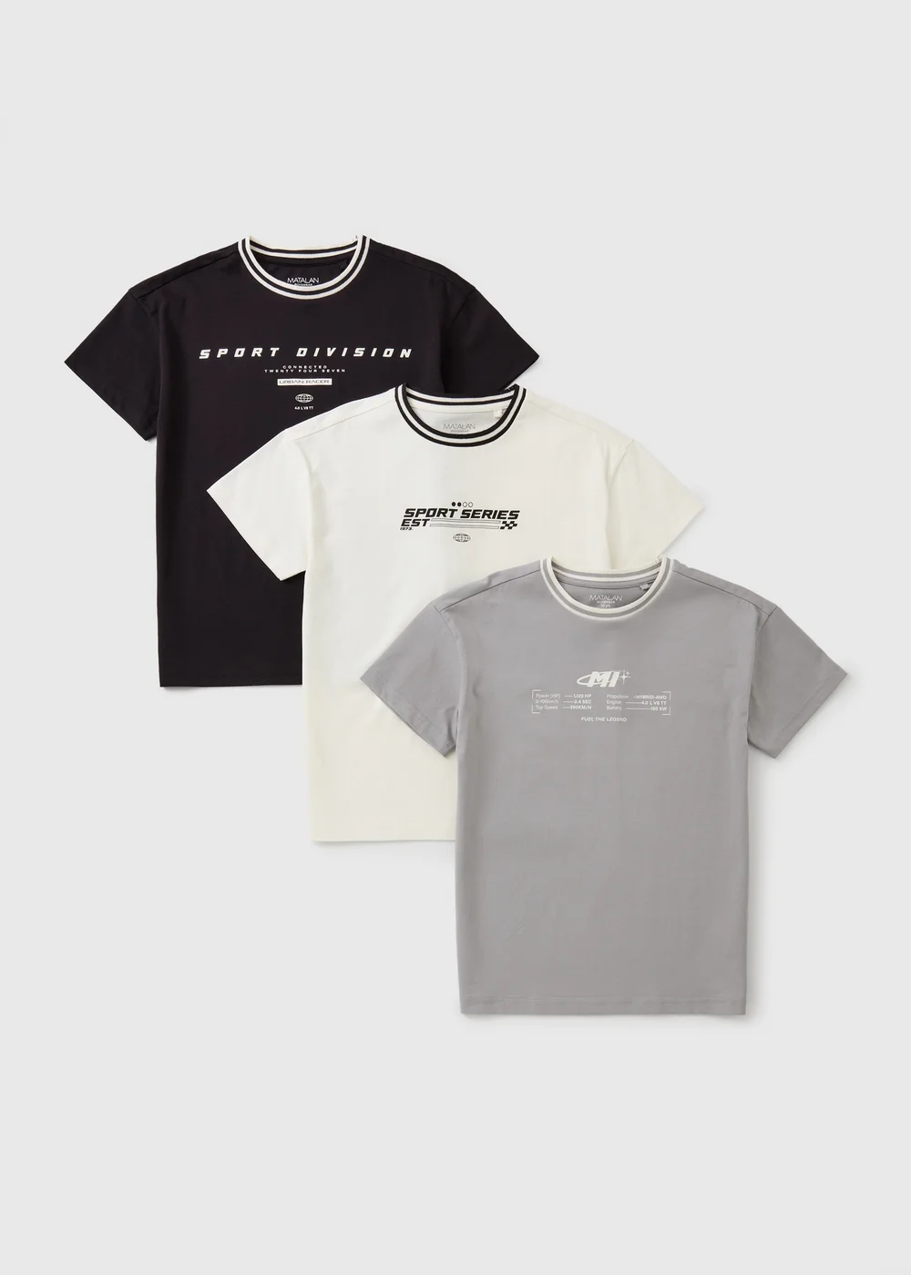 3 Pack Boys Slogan Tipped T-Shirt - 14 Yrs Image 1