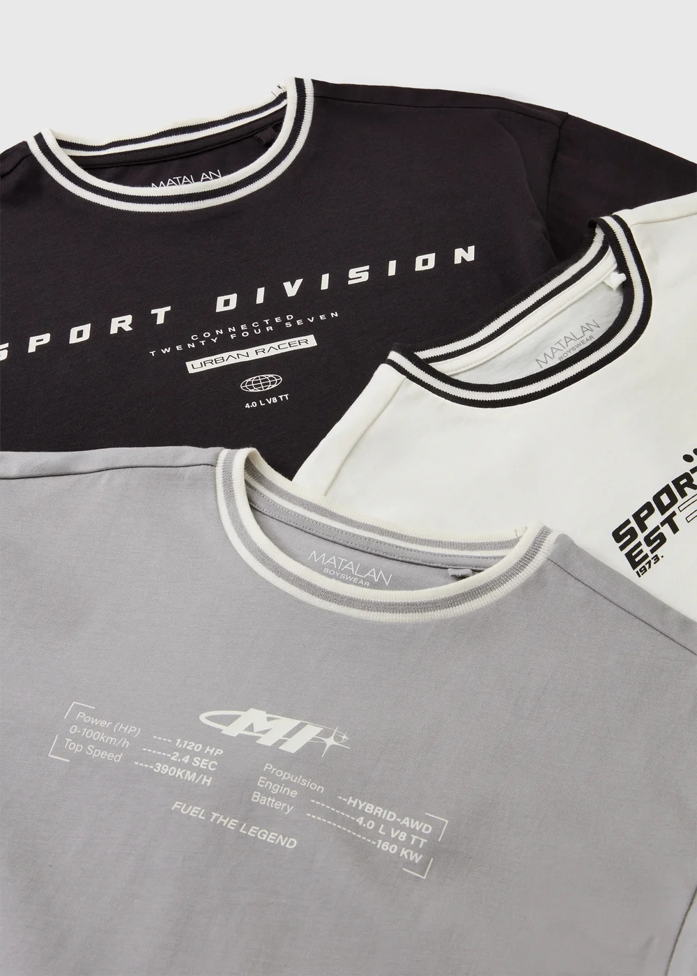 3 Pack Boys Slogan Tipped T-Shirt - 14 Yrs Image 2