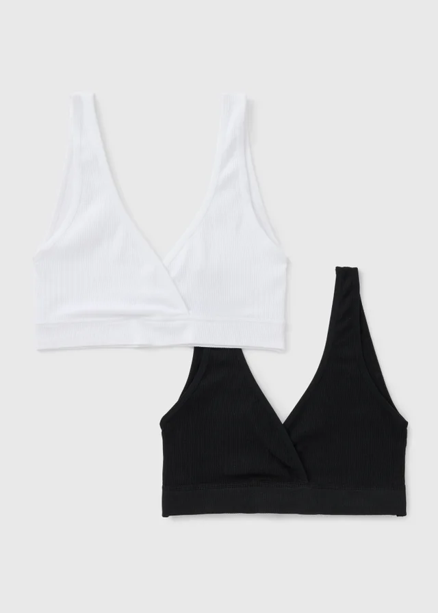 2 Pack Black & White Seam Free Bralette