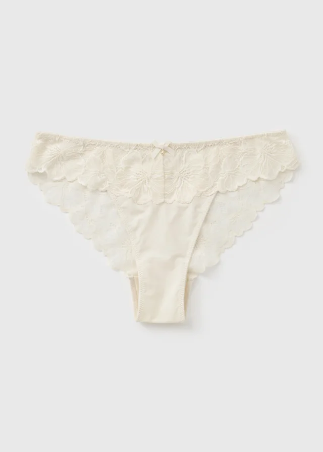 Cream Lace Co Ord Brazilian Knickers