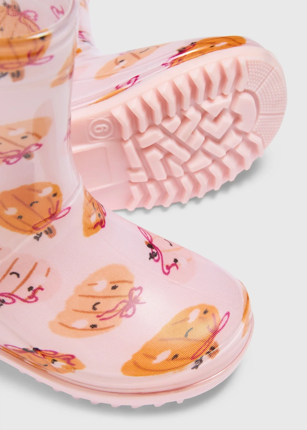 Girls Pink Pumpkin PVC Wellies (Younger 4-12) - 4 Infants Image 2