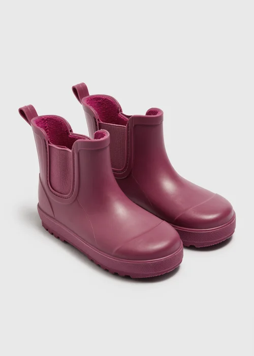 Girls Pink Chelsea PVC Wellies Boots (Younger 10-Older 5) - 10 Infants Image 1