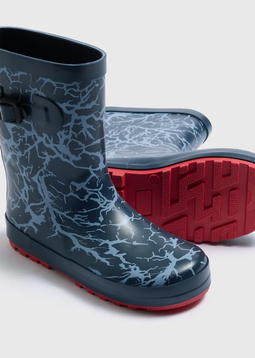Boys Blue Storm Wellies (Younger 10-Older 6) - 3 Image 2