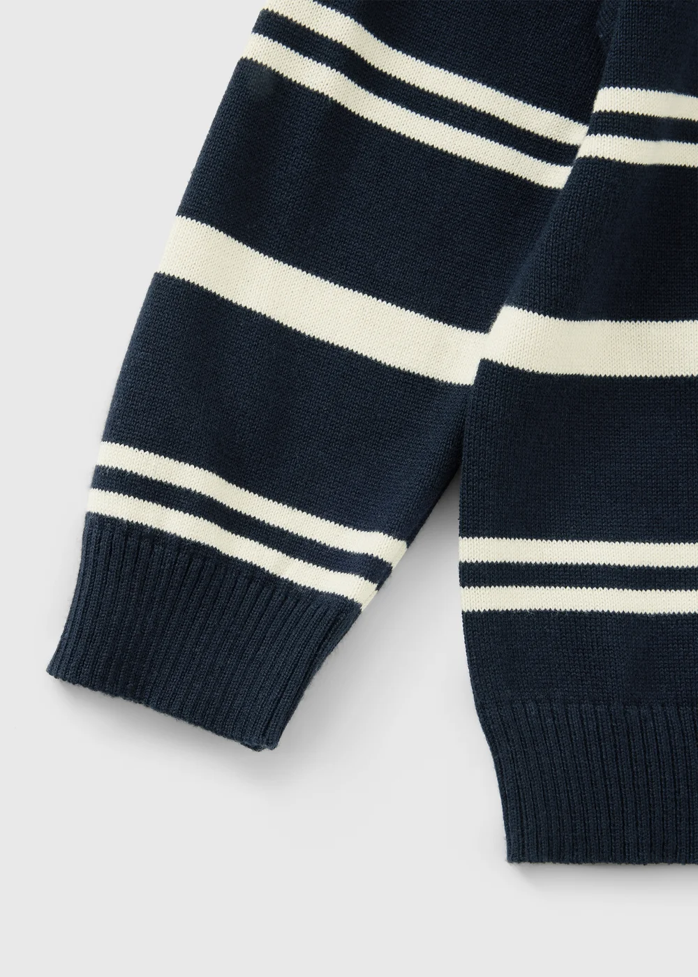 Boys Navy Striped Fine Knitted Jumper (1-8yrs) - 1-1.5 Yrs Image 2