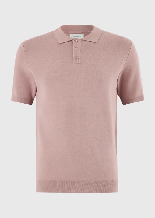 Pink Knitted Polo Shirt - M Image 4