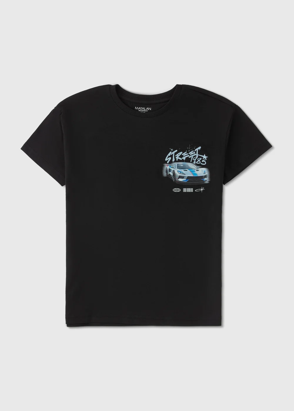 Boys Black Car Key Graffiti T-Shirt (7-15yrs) - 7 Yrs Image 1