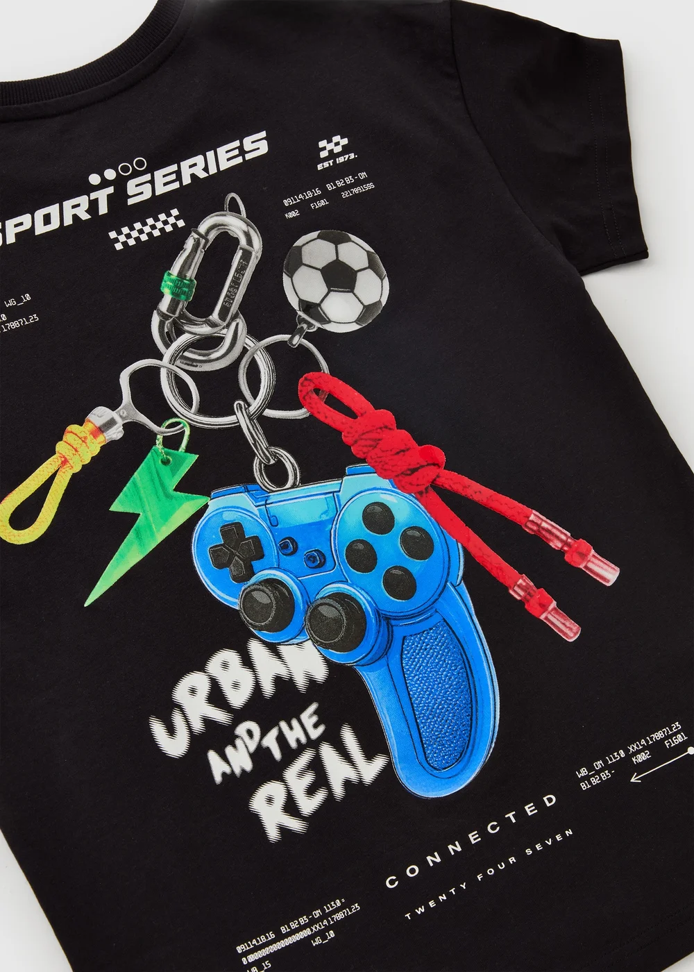 Boys Black Car Key Graffiti T-Shirt (7-15yrs) - 7 Yrs Image 2