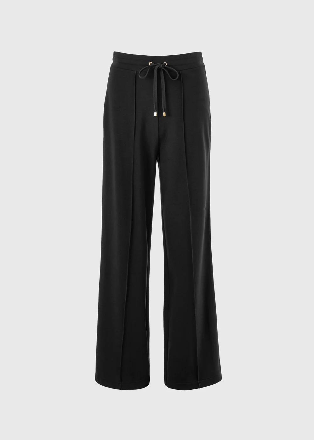 Black Ponte Side Stripe Wide Leg Trousers - 8/L29 Image 5