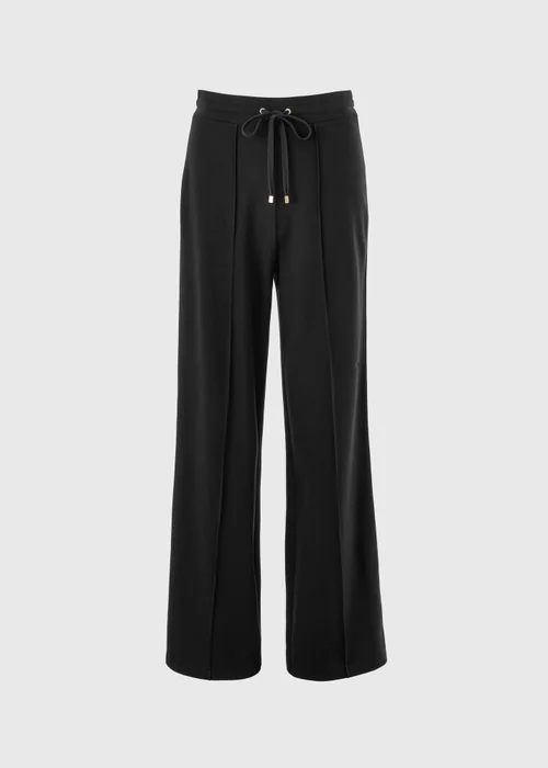 Black Ponte Side Stripe Wide Leg Trousers - 8/L29 Image 5
