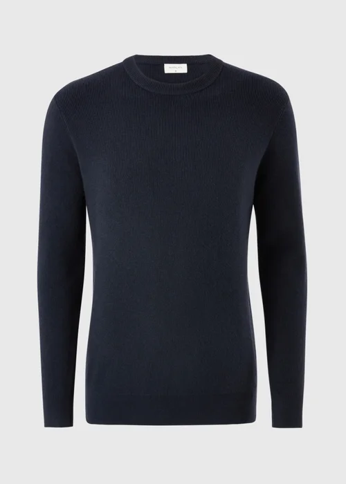 Navy Smart Ribbed Jumper - S Image 4