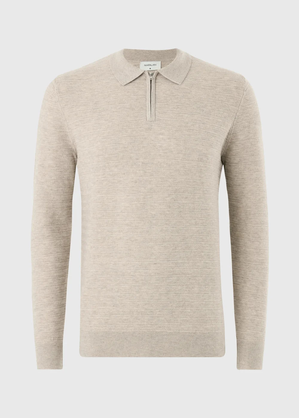 Ecru Quarter Zip Polo - M Image 5