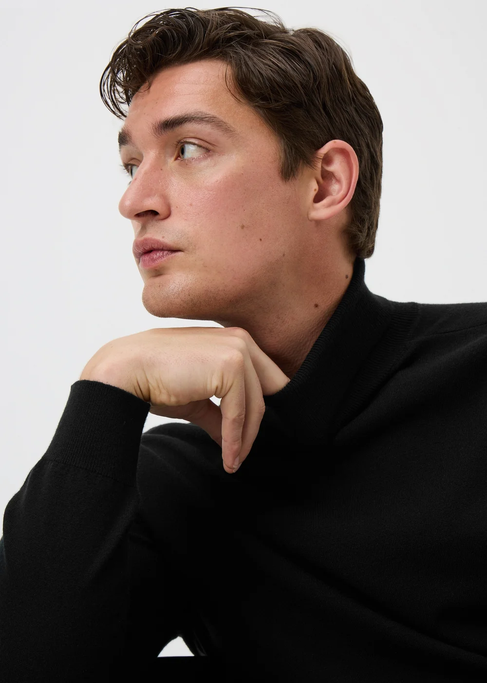 Black Smart Roll Neck Jumper - S Image 3