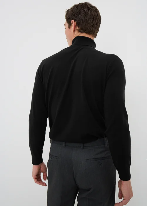 Black Smart Roll Neck Jumper - S Image 2