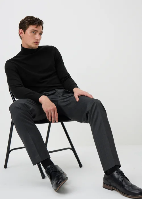 Black Smart Roll Neck Jumper - S Image 4