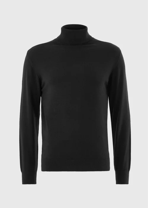 Black Smart Roll Neck Jumper - S Image 5