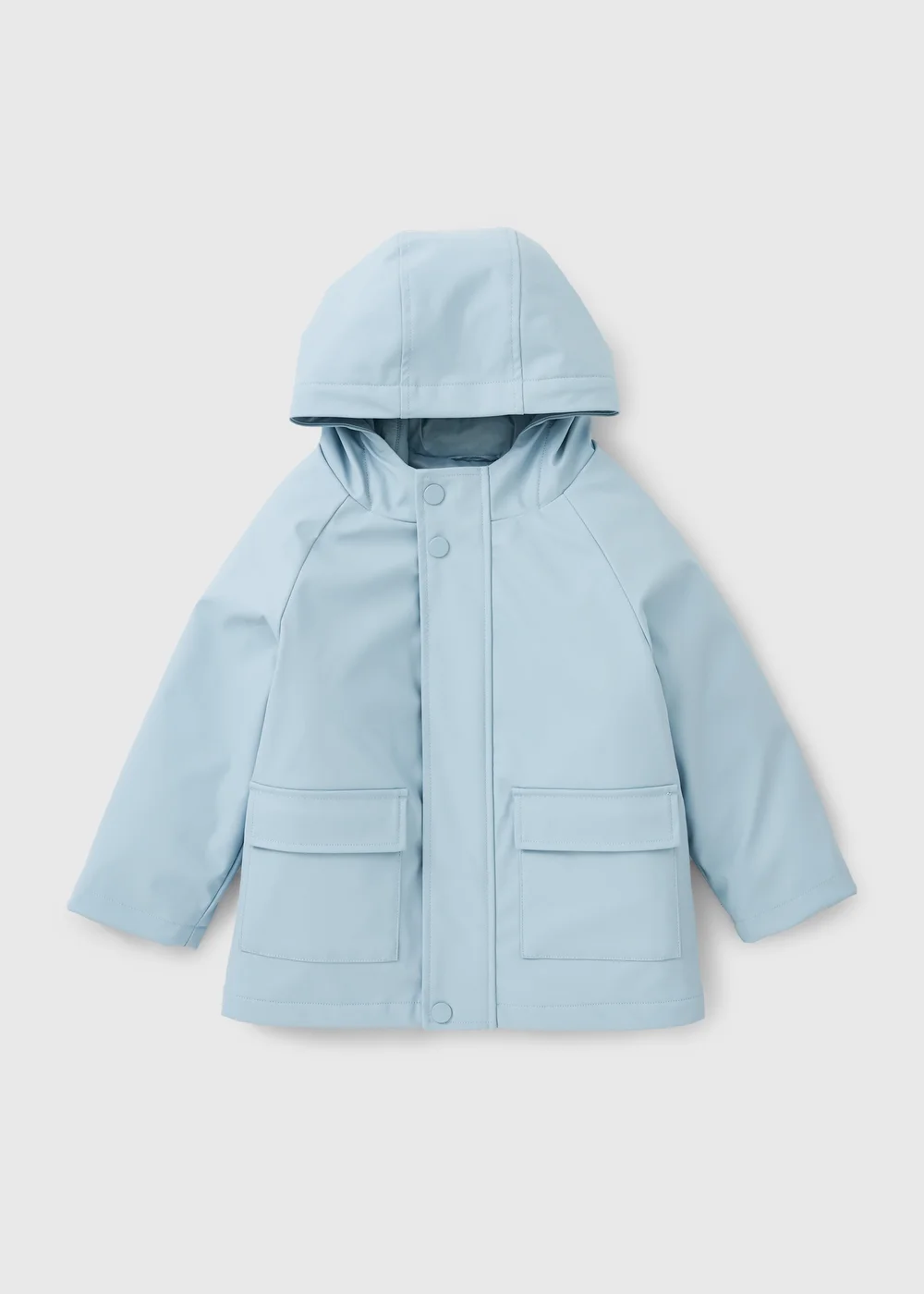 Girls Light Blue Faux Leather Raincoat (1-8yrs) - 1-1.5 Yrs Image 1