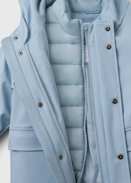 Boys Light Blue 3 in 1 Rubberised Raincoat (1-8yrs) - 2-3 Yrs Image 3