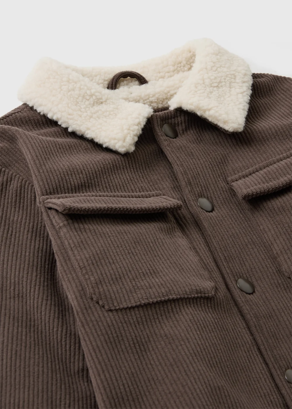 Girls Tan Sherpa Lined Shacket (1-8yrs) - 1-1.5 Yrs Image 2