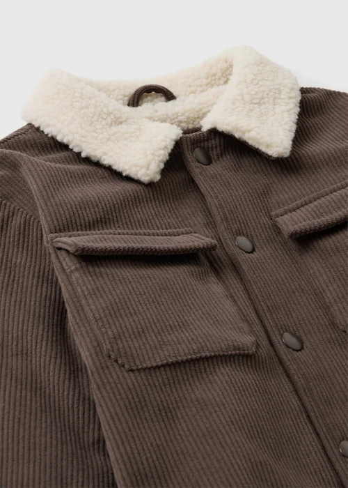 Girls Tan Sherpa Lined Shacket (1-8yrs) - 1-1.5 Yrs Image 2