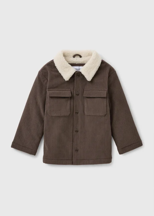 Girls Tan Sherpa Lined Shacket (1-8yrs) - 1-1.5 Yrs Image 1