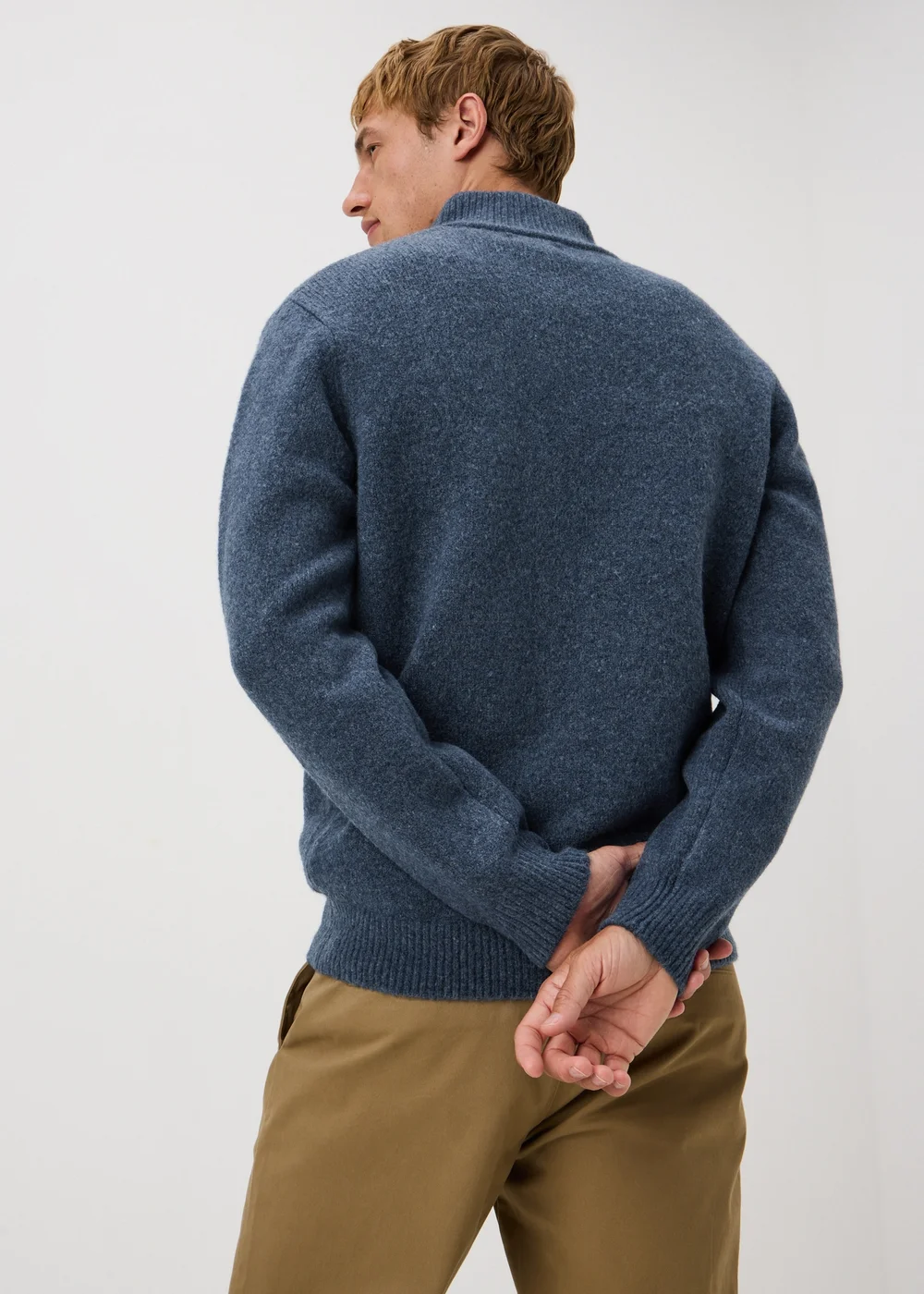 Blue Cosy Quarter Zip Jumper - S Image 2