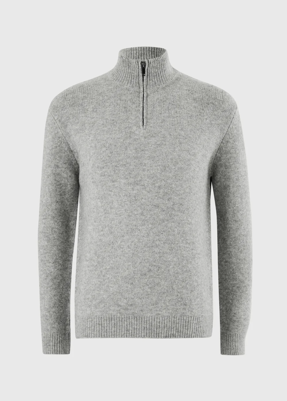 Grey Cosy 1/4 Zip Jumper - S Image 3